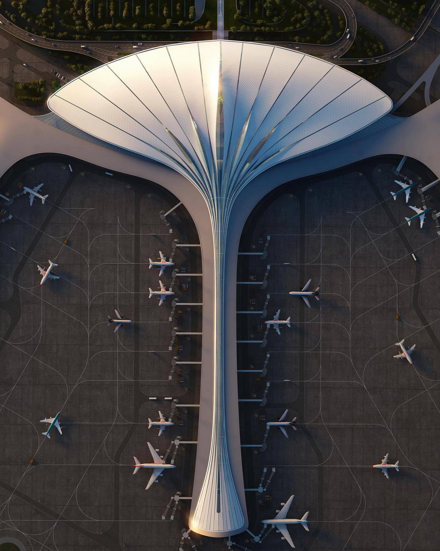 image  1 #madarchitects unveils its organic design for the new terminal for changchun airport in #china