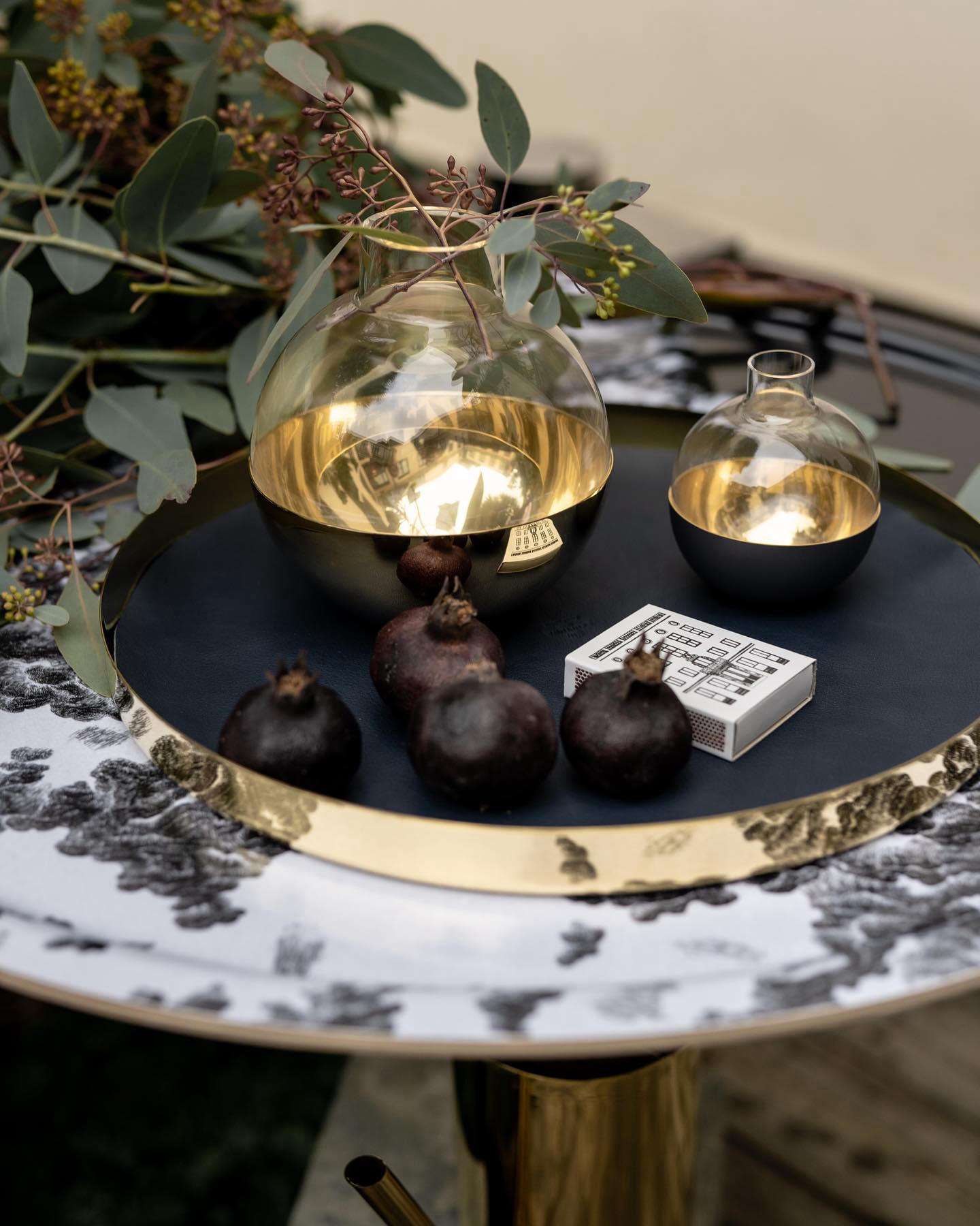 image  1 Skultuna - Karui tray and Pomme vases, a perfect match for Christmas